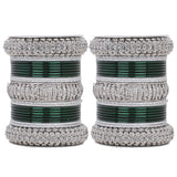 Silver Bridal Bangle set by Leshya