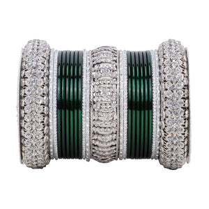 Silver Bridal Bangle set by Leshya