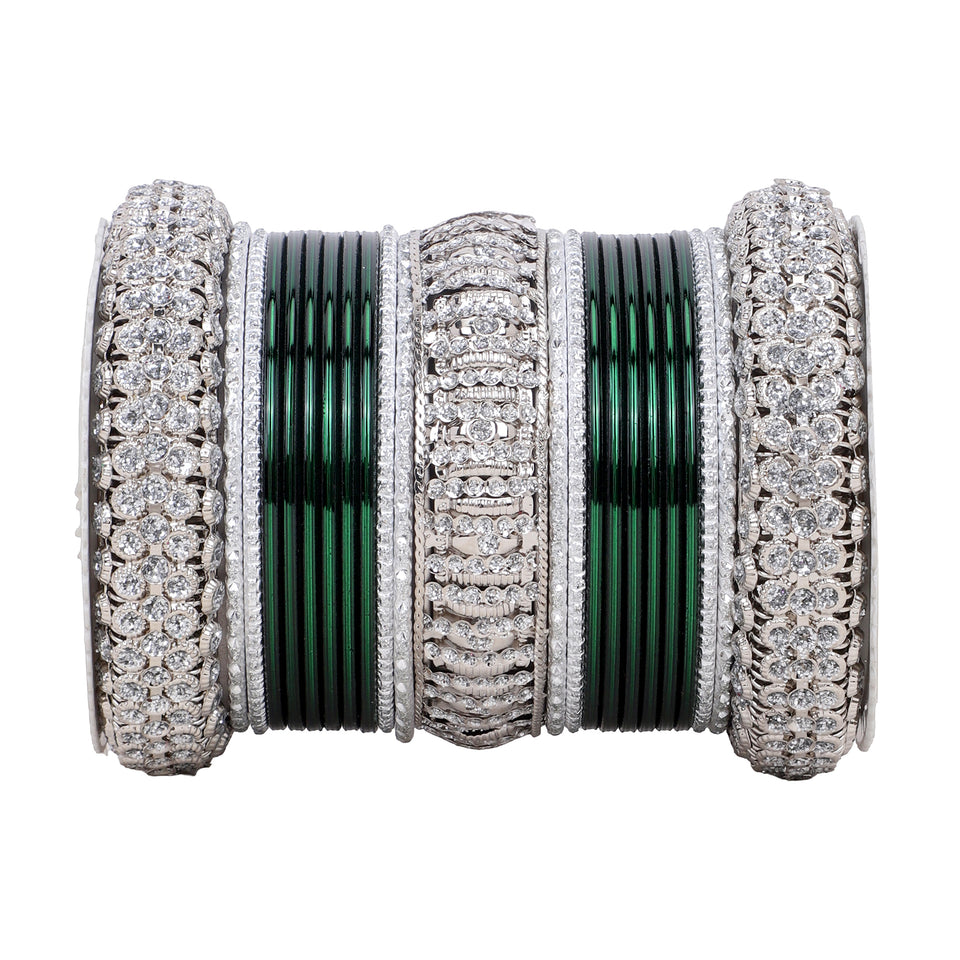 Silver Bridal Bangle set by Leshya