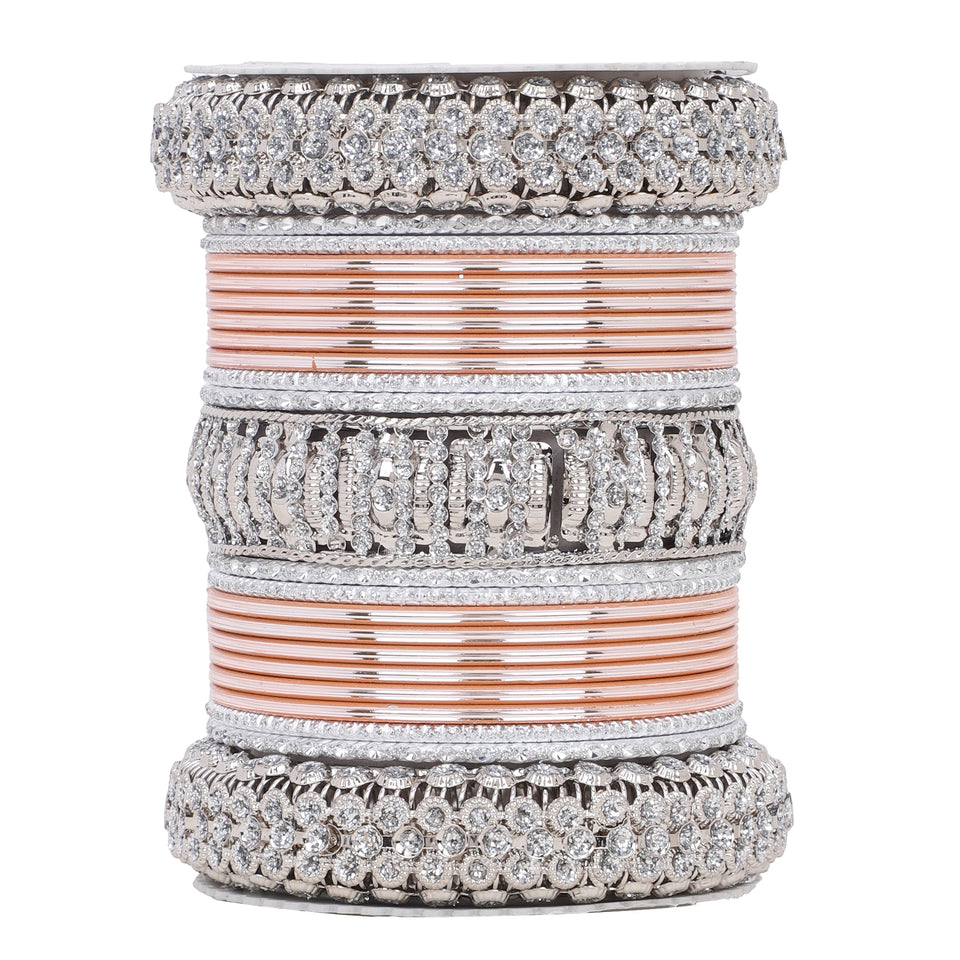 Silver Bridal Bangle set by Leshya