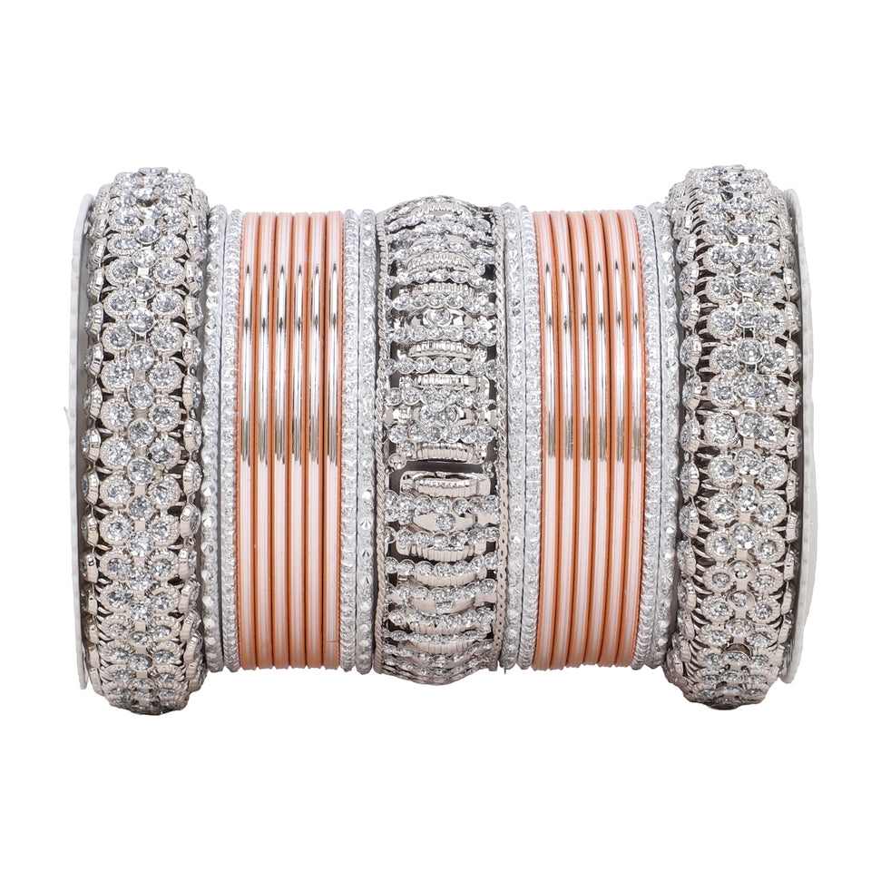 Silver Bridal Bangle set by Leshya