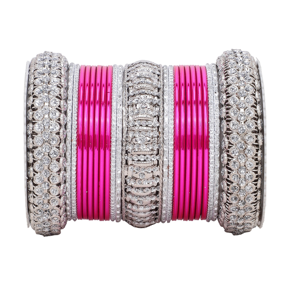 Silver Bridal Bangle set by Leshya