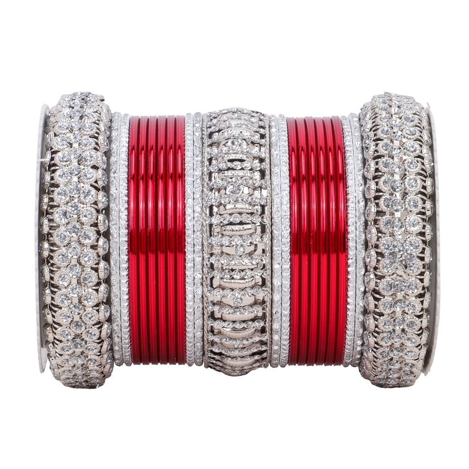 Silver Bridal Bangle set by Leshya