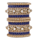Luxurious Golden dotted and Jaaliwork bangle set by Leshya