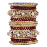 Luxurious Golden dotted and Jaaliwork bangle set by Leshya