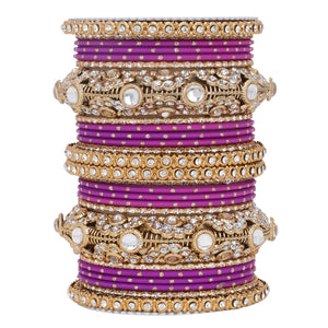 Luxurious Golden dotted and Jaaliwork bangle set by Leshya