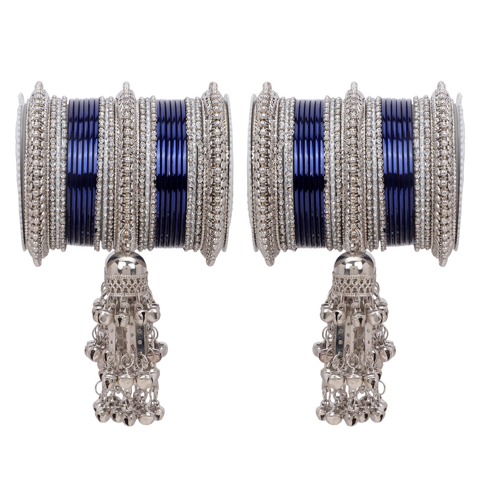 Silver Jhumki Bridal Bangle set by Leshya