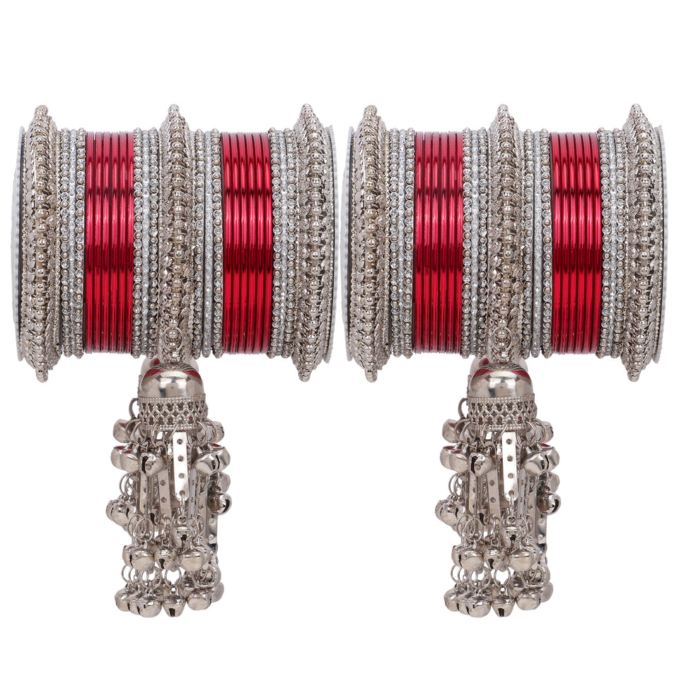 Silver Jhumki Bridal Bangle set by Leshya