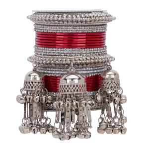 Silver Jhumki Bridal Bangle set by Leshya