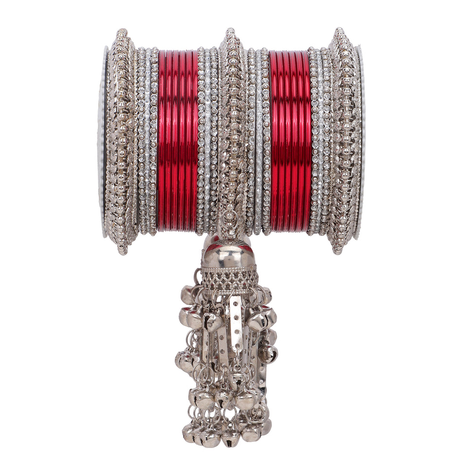 Silver Jhumki Bridal Bangle set by Leshya