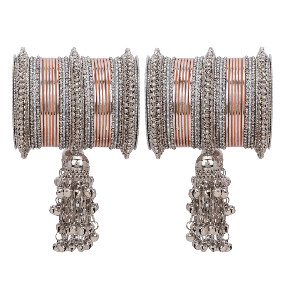 Silver Jhumki Bridal Bangle set by Leshya