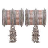 Silver Jhumki Bridal Bangle set by Leshya