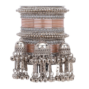 Silver Jhumki Bridal Bangle set by Leshya
