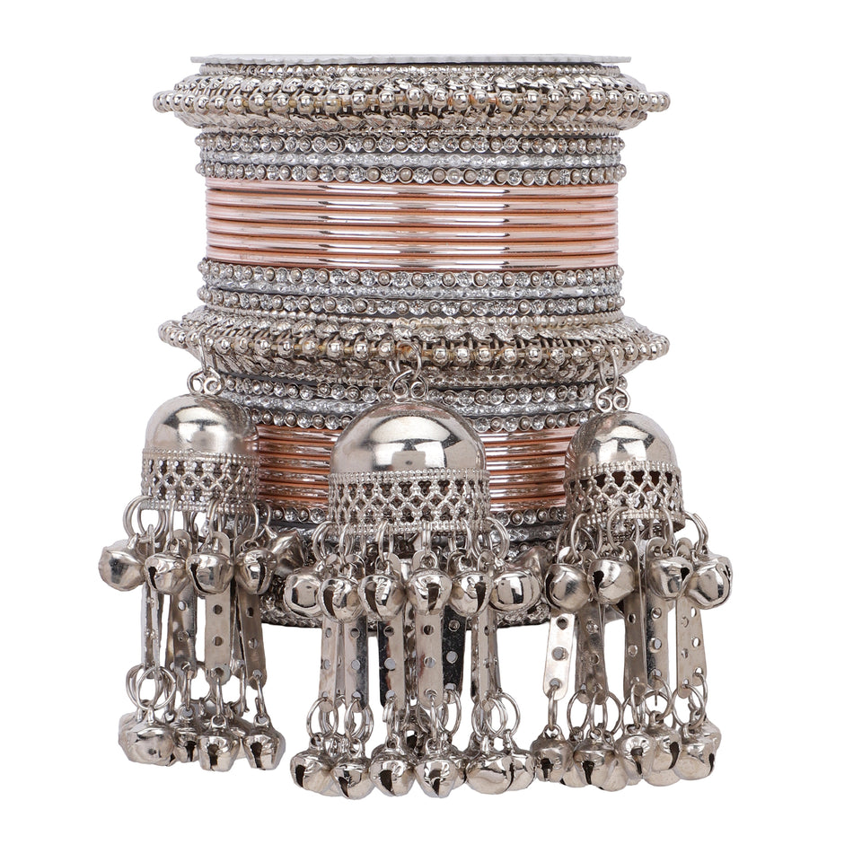 Silver Jhumki Bridal Bangle set by Leshya