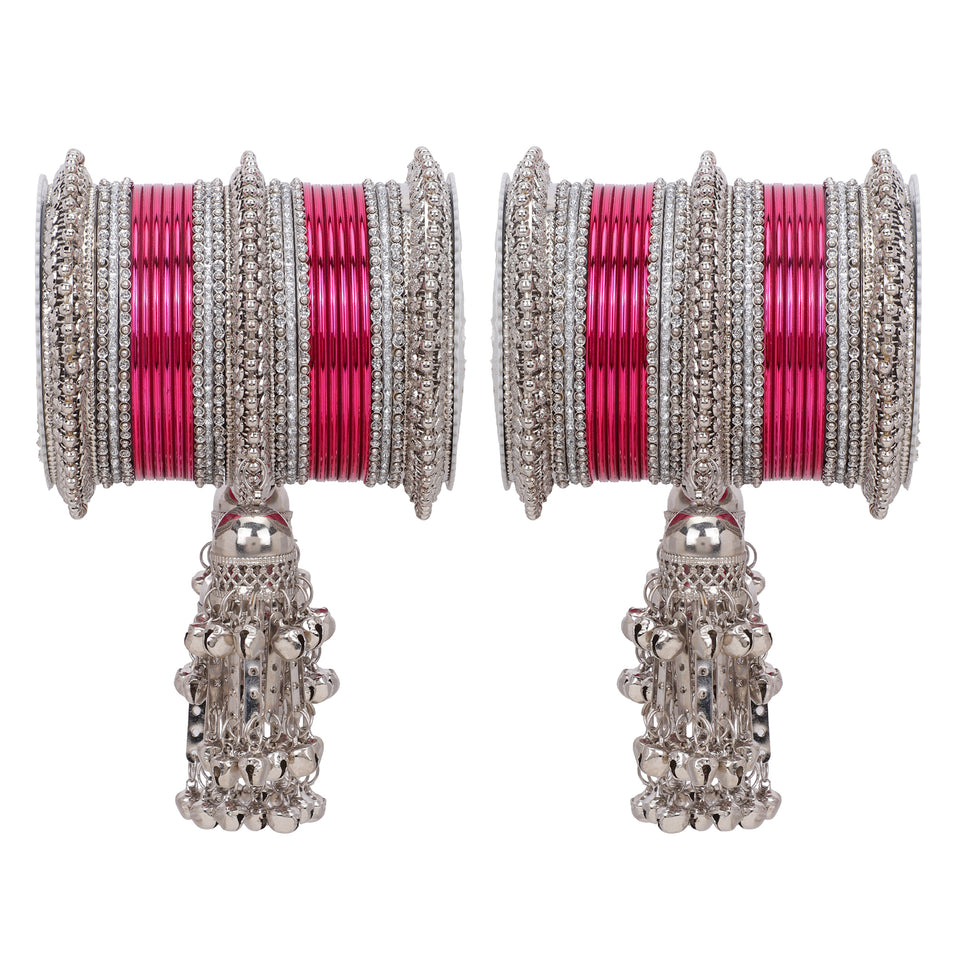Silver Jhumki Bridal Bangle set by Leshya