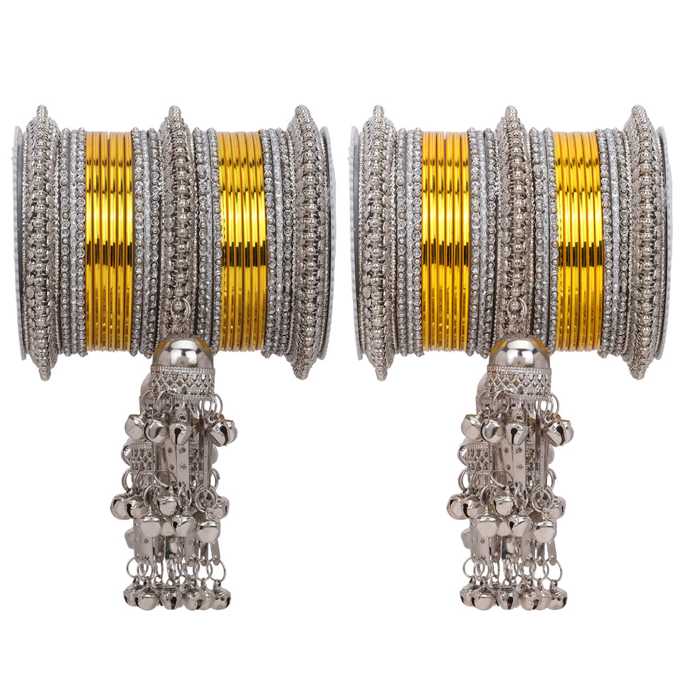 Silver Jhumki Bridal Bangle set by Leshya
