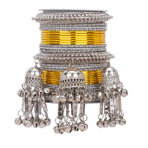 Silver Jhumki Bridal Bangle set by Leshya