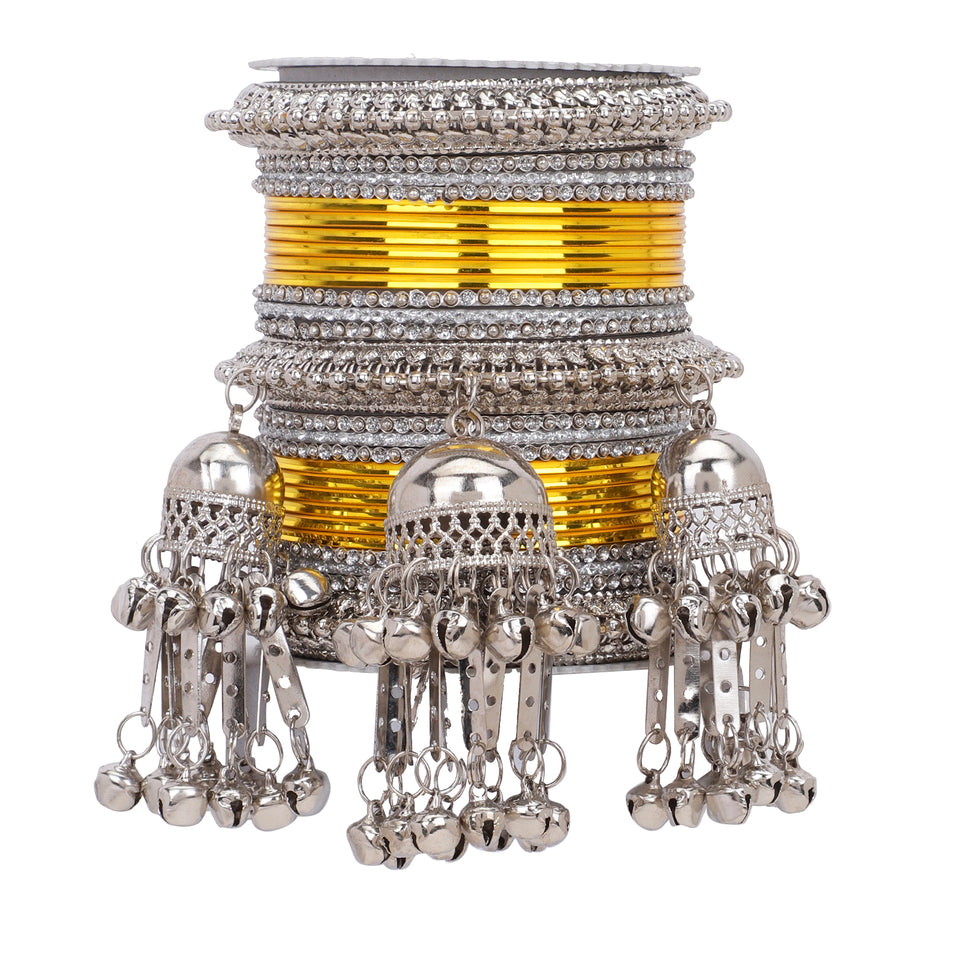 Silver Jhumki Bridal Bangle set by Leshya