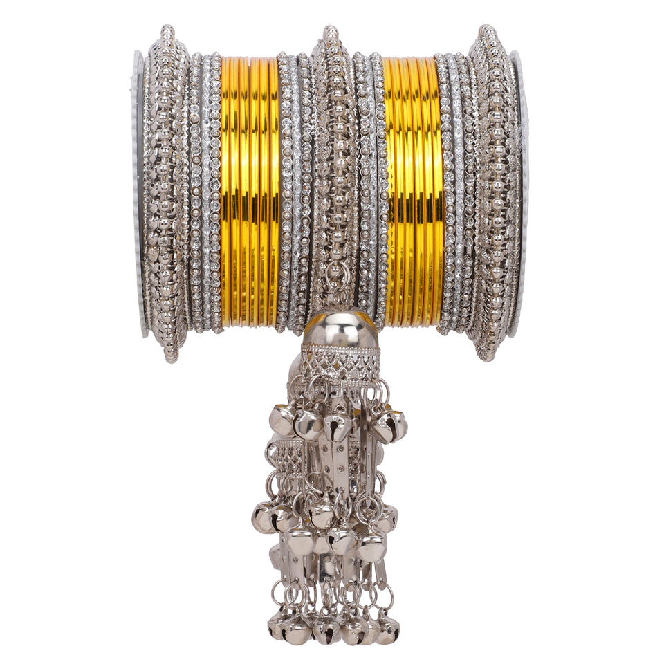 Silver Jhumki Bridal Bangle set by Leshya