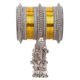 Silver Jhumki Bridal Bangle set by Leshya