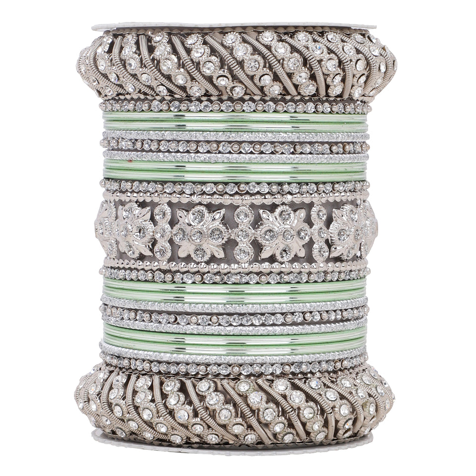 Silver Pacheli Bangle set by Leshya