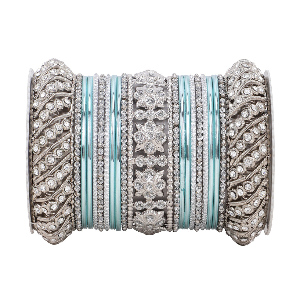 Silver Pacheli Bangle set by Leshya