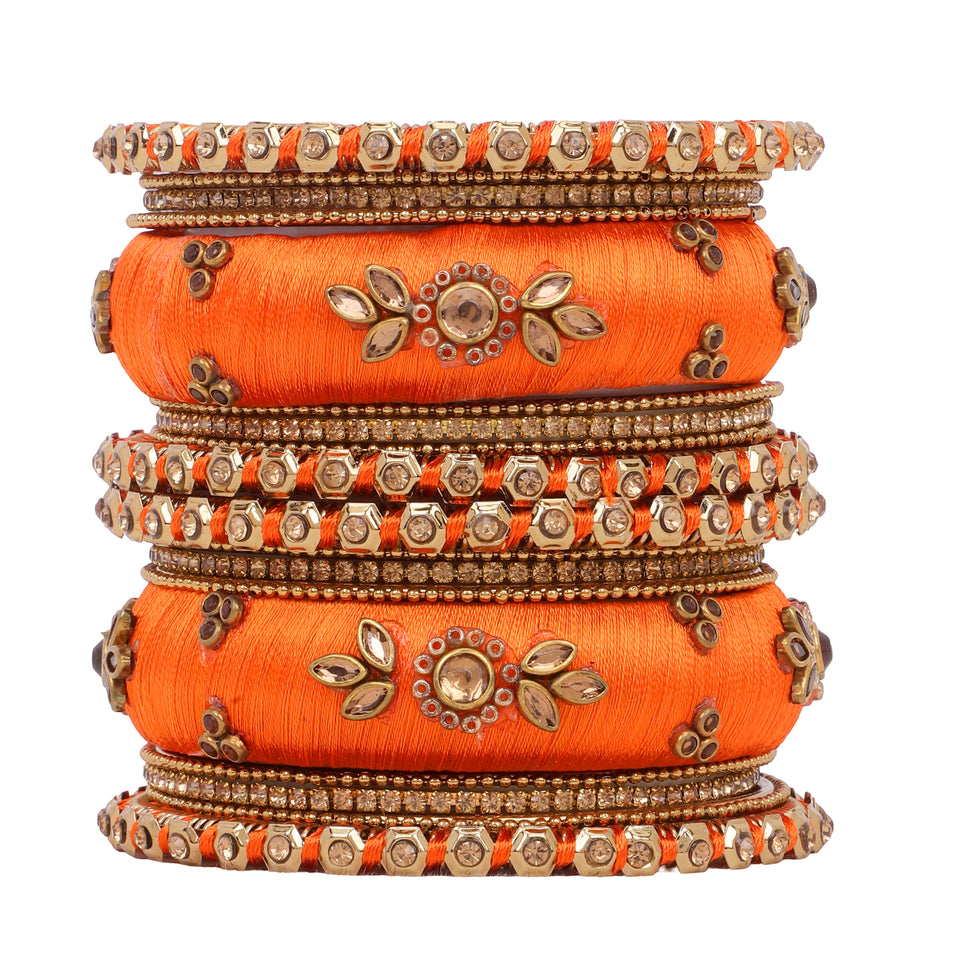 Traditional Thread Bangle set for Both hands by Leshya
