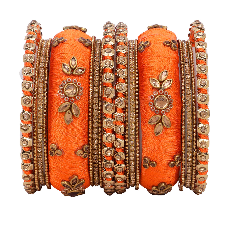 Traditional Thread Bangle set for Both hands by Leshya