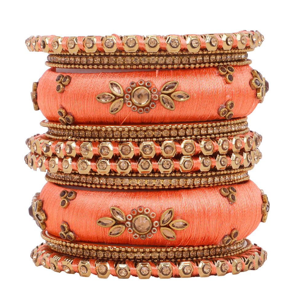 Traditional Thread Bangle set for Both hands by Leshya