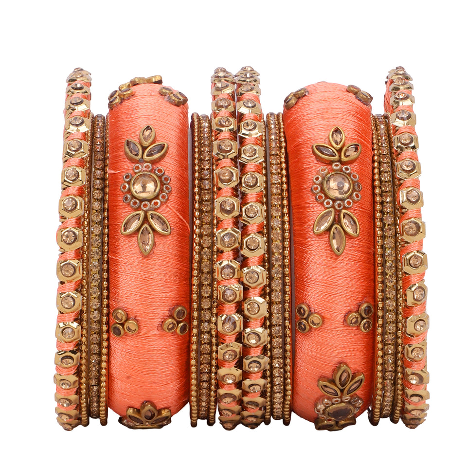 Traditional Thread Bangle set for Both hands by Leshya