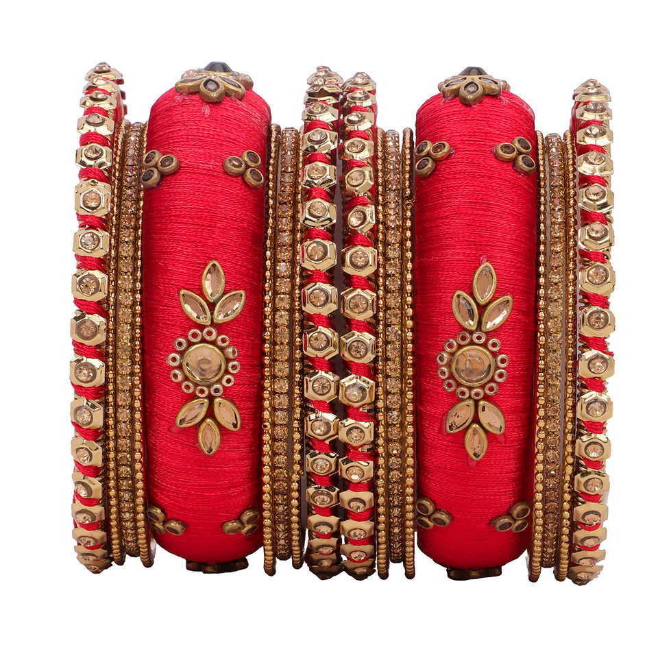 Traditional Thread Bangle set for Both hands by Leshya