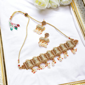 Bridal Meenakari Necklace and Earring set by Leshya