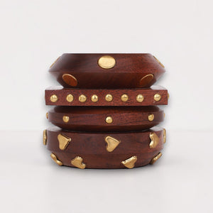 Modern Wooden Bangle Stack by Leshya