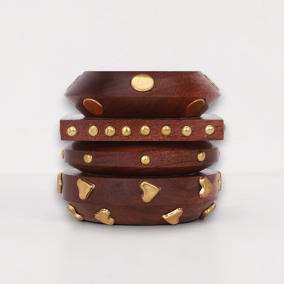 Modern Wooden Bangle Stack by Leshya