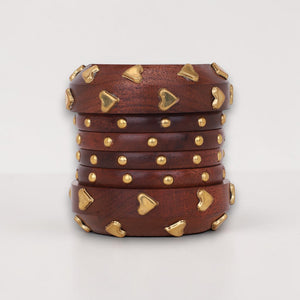 Modern Wooden Bangle Stack by Leshya