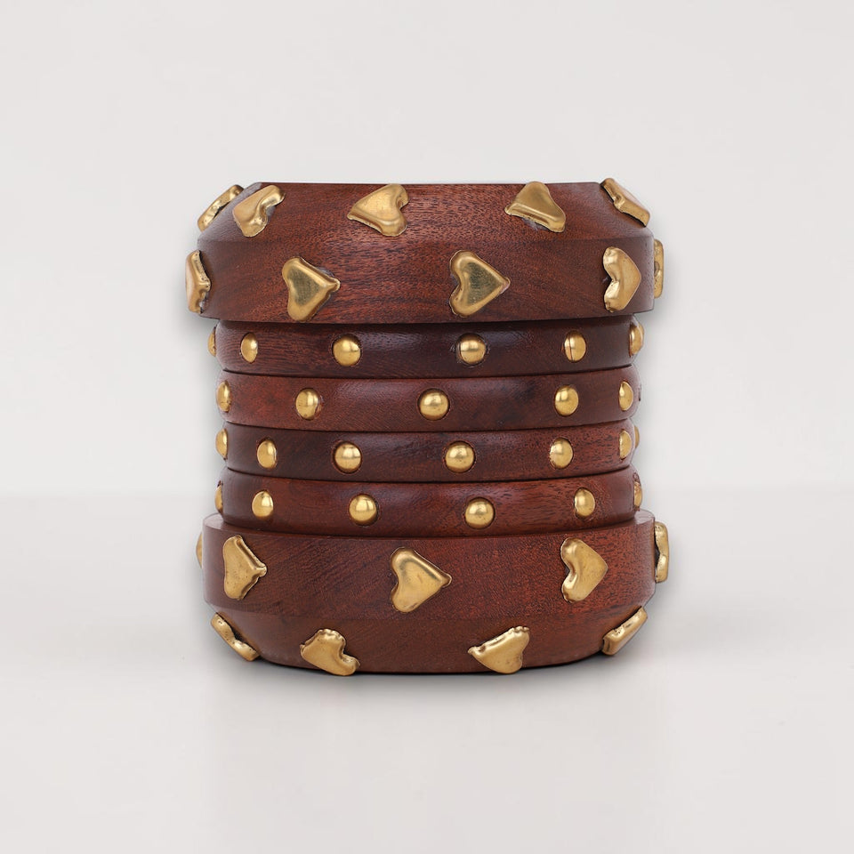 Modern Wooden Bangle Stack by Leshya