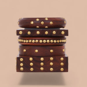 Modern Wooden Bangle Stack by Leshya