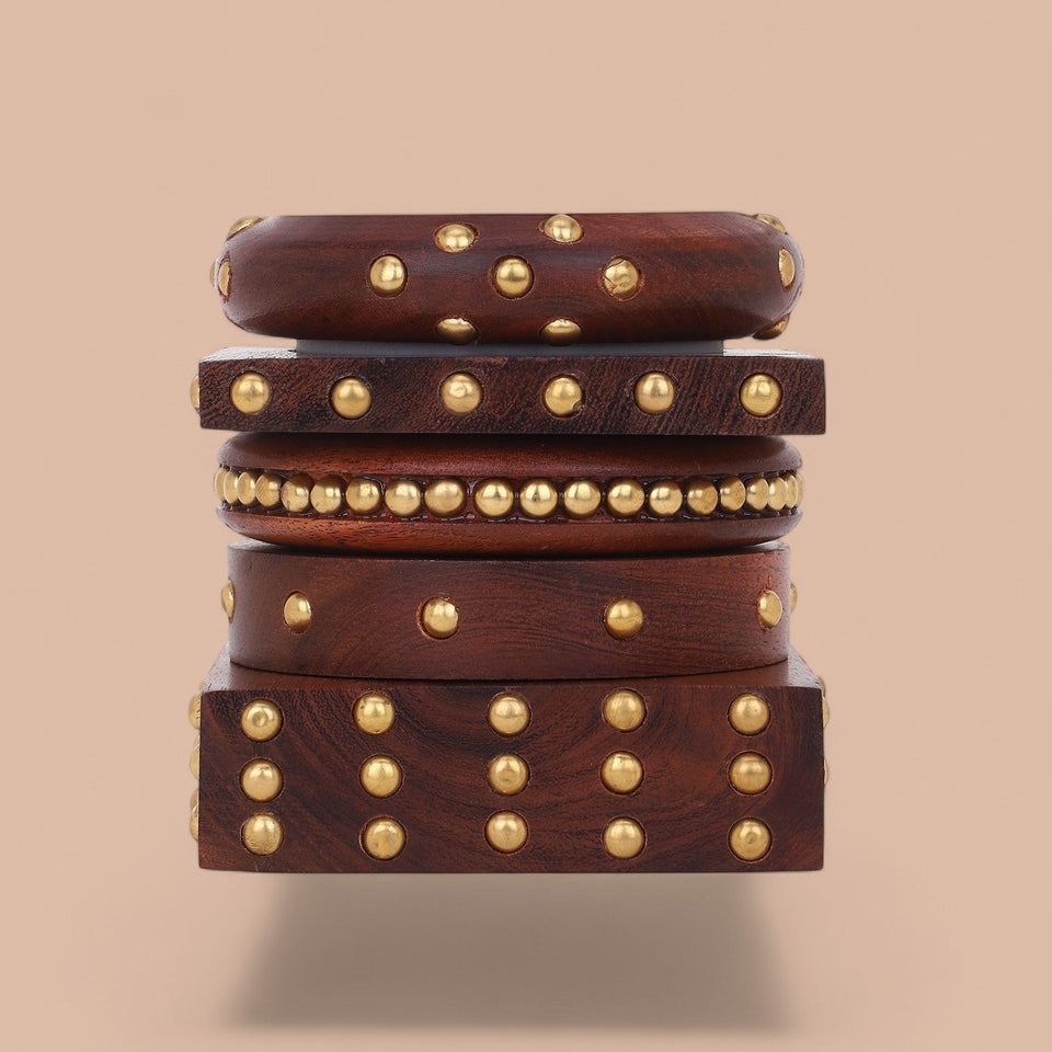 Modern Wooden Bangle Stack by Leshya