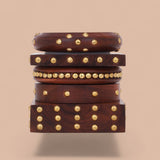 Modern Wooden Bangle Stack by Leshya