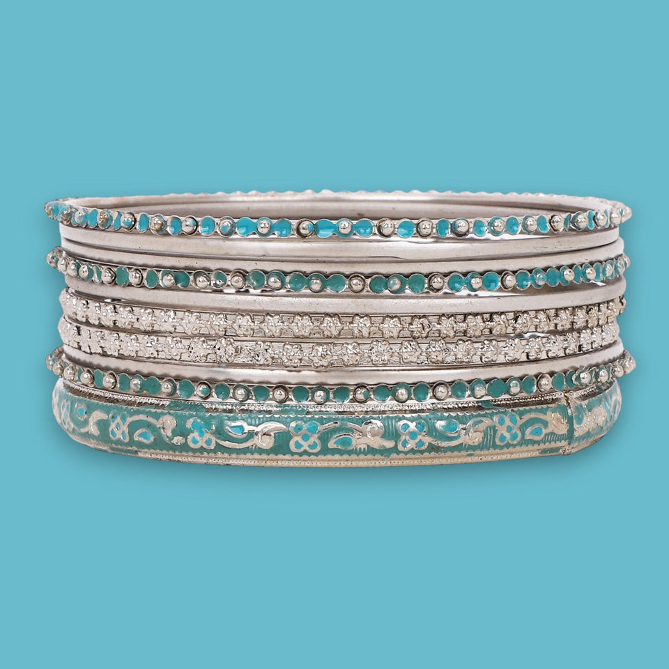 Modern Tribal Bangle Stack by Leshya
