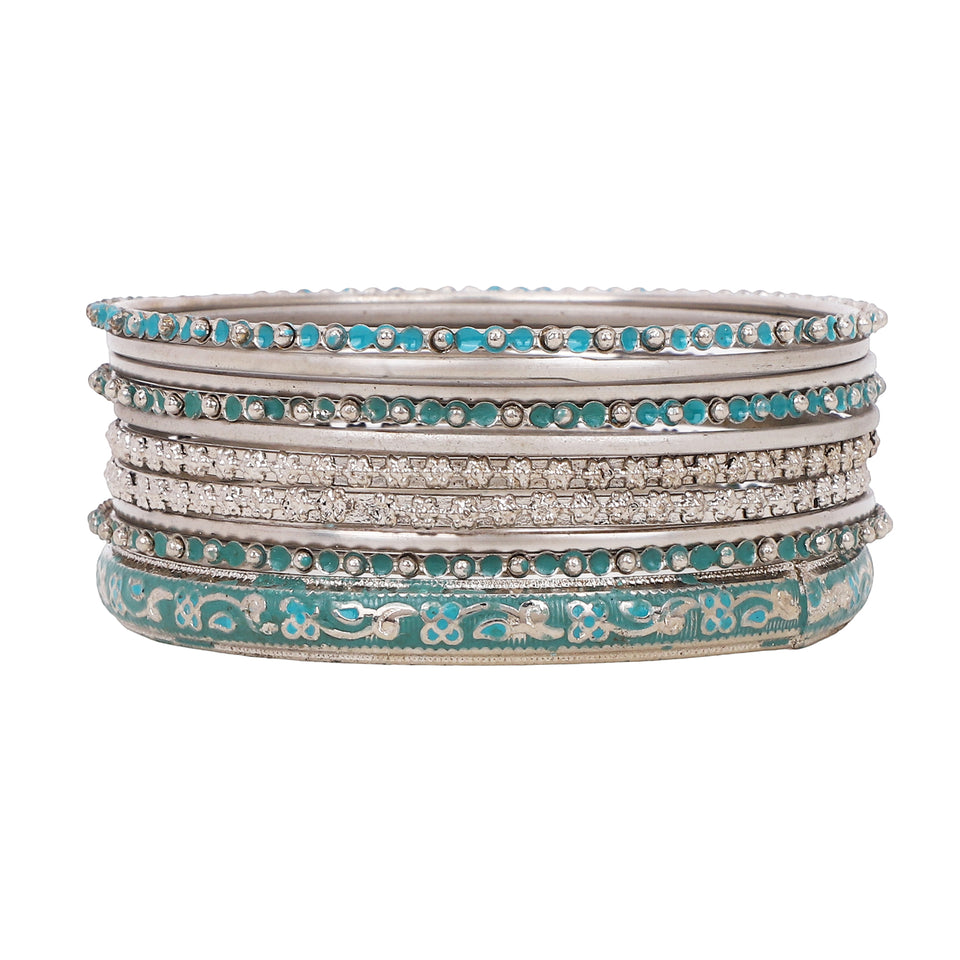 Modern Tribal Bangle Stack by Leshya