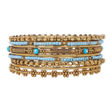Modern Stone Tribal Bangle Stack by Leshya