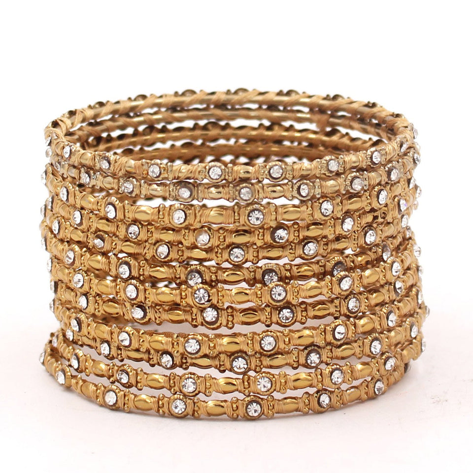 Set of 12 Thread Bangles with Stone by Leshya
