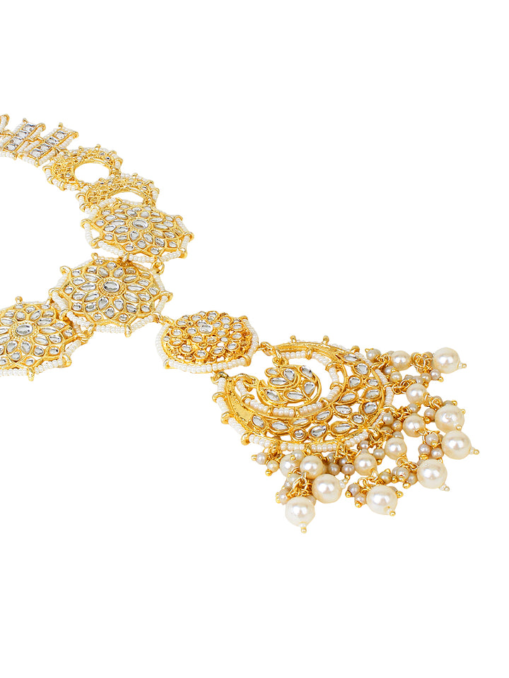 Bridal Kundan Maatha Patti with Maang Tikka for Women by Leshya