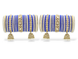 Jhumki Bangle set with Pearl Kadas for two hands by Leshya