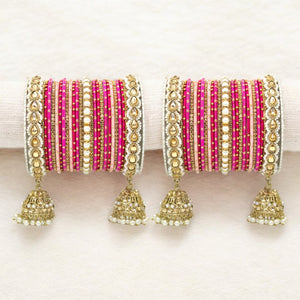 Bridal Jhumki Style Bangle set for two hands by Leshya