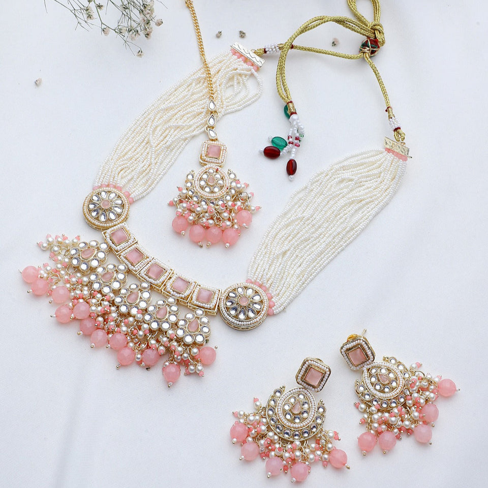 Bridal Kundan Jewellery Set with Earring
