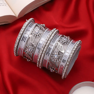 Silver Bridal Bangle set by Leshya