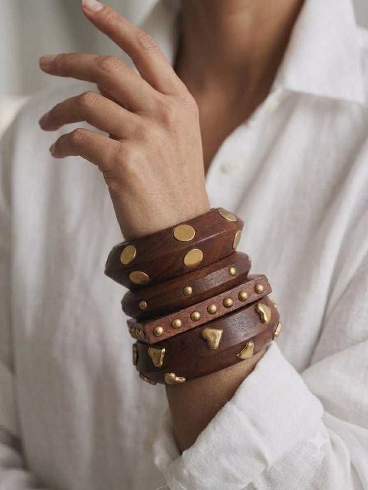 Modern Wooden Bangle Stack by Leshya