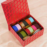 Gifting Box Set of 12 matte colours with Pearl bangles by Leshya